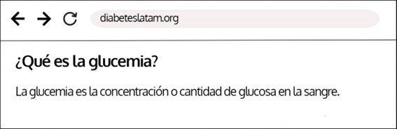 Definición de glucemia.