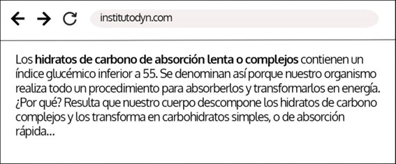 Sobre los hidratos de carbono de absorción lenta.